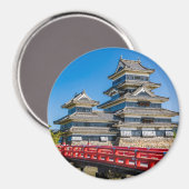 Burg Matsumoto und Brücke Magnet (Vorderseite/Rückseite)