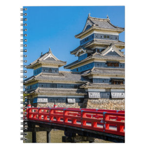 Burg Matsumoto und Brücke Notizblock