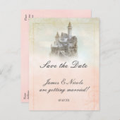 Burg Mendrisiotto Burg Storybook Save the Date Pos Ankündigungspostkarte (Vorne/Hinten)