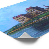 Burg mit Drache und Zauberer Poster (Ecke)