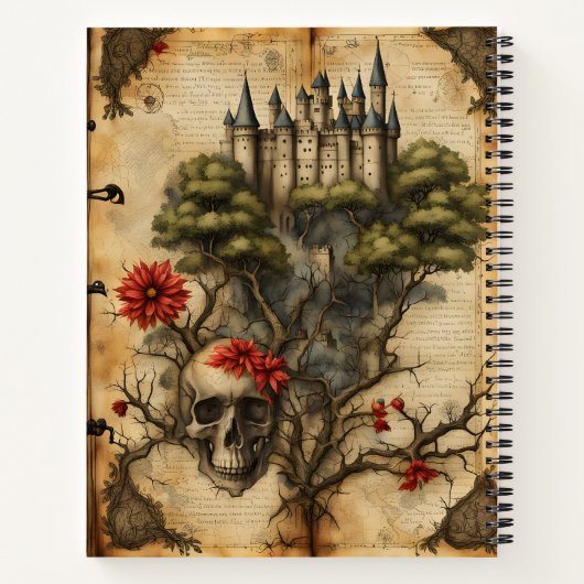 Burg mit Schädel Notizblock (Rückseite)