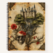 Burg mit Schädel Notizblock (Vorderseite)