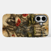 Burg mit Skull Junk Journal Page Case-Mate iPhone Hülle (Rückseite (Horizontal))