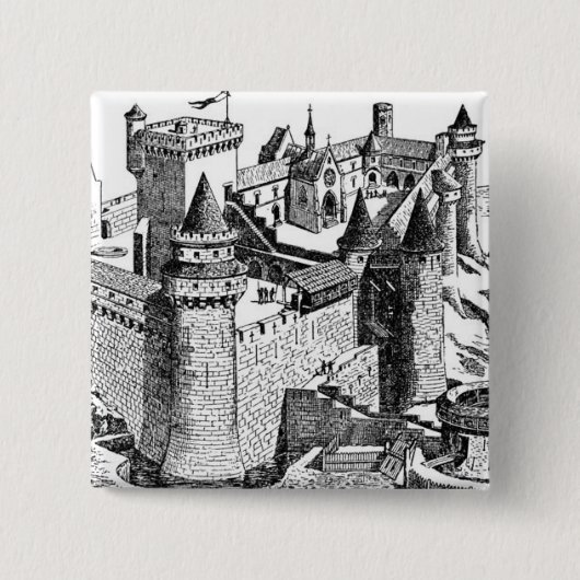 Burg Mittelalter Button (Vorderseite)