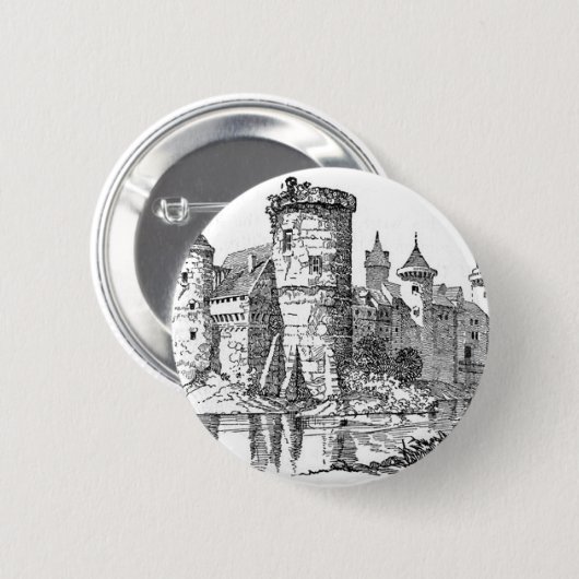 Burg Mittelalter Button (Vorne & Hinten)