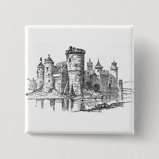 Burg Mittelalter Button (Vorderseite)