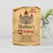 Burg Mittelalter Einladung (Stehend Vorderseite)