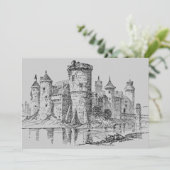 Burg Mittelalter Einladung (Stehend Vorderseite)