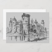 Burg Mittelalter Einladung (Vorne/Hinten)