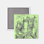 Burg Mittelalter Magnet (Vorderseite/Rückseite)