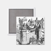 Burg Mittelalter Magnet (Vorderseite/Rückseite)