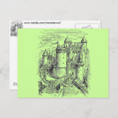 Burg Mittelalter Postkarte (Vorne/Hinten)