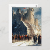 Burg Mittelalter Postkarte (Vorne/Hinten)