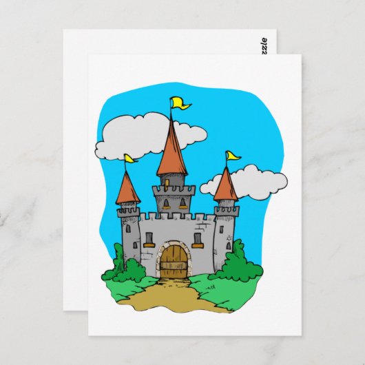 Burg Mittelalter Postkarte (Vorne/Hinten)