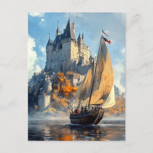 Burg Mittelalter Postkarte (Vorderseite)