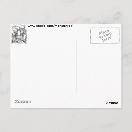 Burg Mittelalter Postkarte (Rückseite)