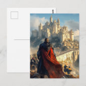 Burg Mittelalter Postkarte (Vorne/Hinten)