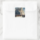 Burg Mittelalter Quadratischer Aufkleber (Tasche)