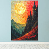 Burg Moonlit Leinwanddruck (Insitu (Holzboden))
