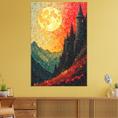 Burg Moonlit Leinwanddruck (Insitu (Wohnzimmer))