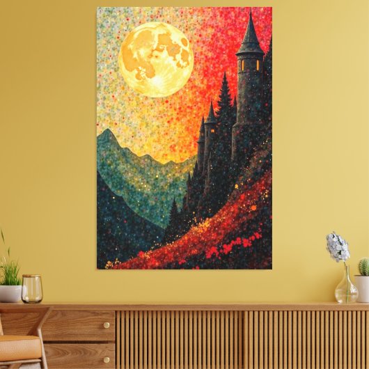 Burg Moonlit Leinwanddruck (Insitu (Wohnzimmer))