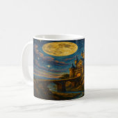 Burg Moonlit - Starry Bridge Fantasy Landschaft Kaffeetasse (Vorderseite Links)