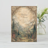 Burg Mystic Valley Bezaubernde Hochzeit Einladung (Stehend Vorderseite)