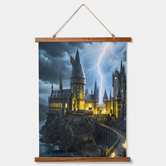 Burg Nacht Wandbehang Teppich (Vorderseite)