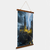 Burg Nacht Wandbehang Teppich (Gewinkelt)