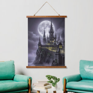 Burg Nacht Wandbehang Teppich