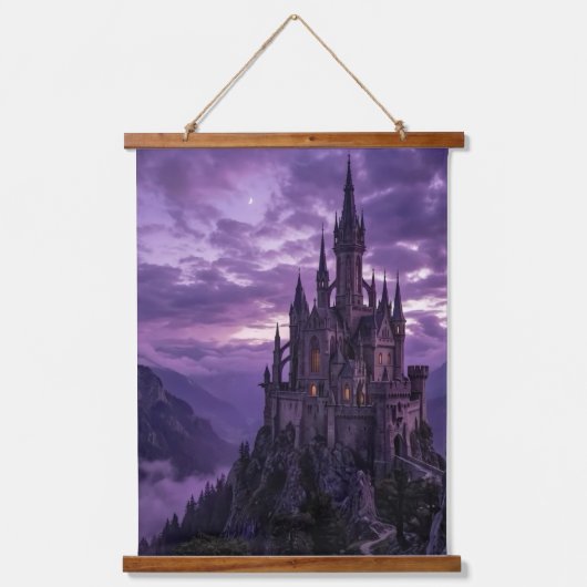 Burg Nacht Wandbehang Teppich (Vorderseite)