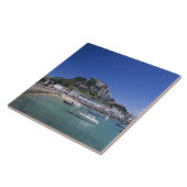 Burg Orgueil und Hafen, Gorey, Jersey Fliese (Seite)