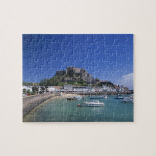 Burg Orgueil und Hafen, Gorey, Jersey Puzzle