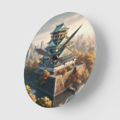 Burg Osaka Burg Japan Landschaft Runde Wanduhr (Winkel)