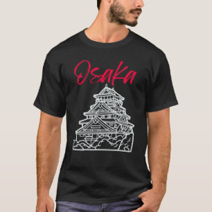 Burg Osaka in Japan Sketch Japanische Sehenswürdig T-Shirt