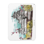 Burg Osaka Japan Aquarelle Illustration Magnet (Vertikal)