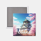 Burg Osaka Japan Kirschblüte Magnet (Vorderseite/Rückseite)