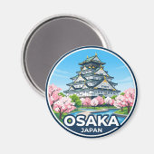 Burg Osaka Japan Magnet (Vorderseite/Rückseite)
