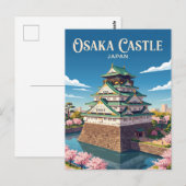 Burg Osaka Japan Postkarte (Vorne/Hinten)