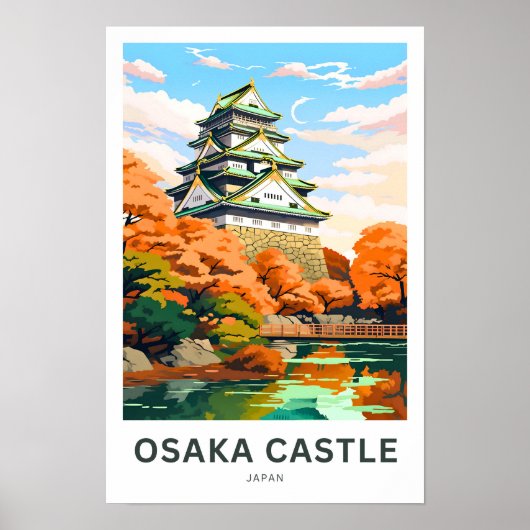 Burg Osaka Japan Reisen Print Poster (Vorne)