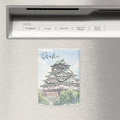 Burg Osaka Japan Wasserfarbe Magnet (In Situ (Geschirrspüler))
