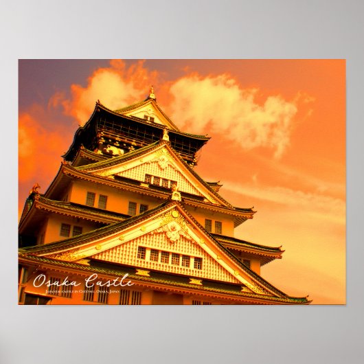 Burg Osaka (Sonnenuntergang) Poster (Vorne)