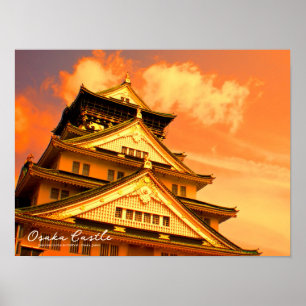 Burg Osaka (Sonnenuntergang-Version) Poster