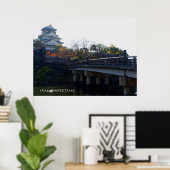 Burg Osaka von Bridge Japan Reiseziel Poster (Heimbüro)