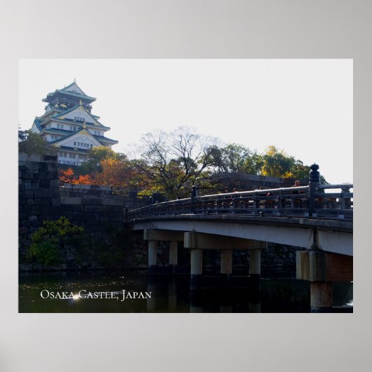Burg Osaka von Bridge Japan Reiseziel Poster (Vorne)