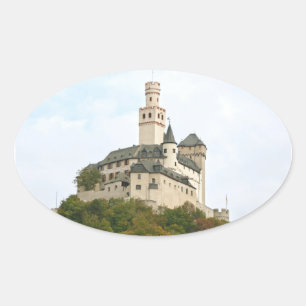 Burg Ovaler Aufkleber