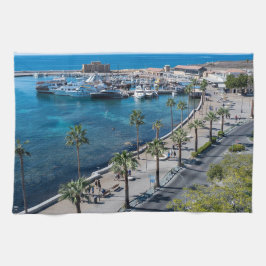 Burg Paphos und Blick auf den Hafen Geschirrtuch