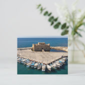 Burg Paphos und Blick auf den Hafen Postkarte (Stehend Vorderseite)