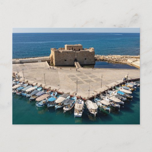 Burg Paphos und Blick auf den Hafen Postkarte (Vorderseite)