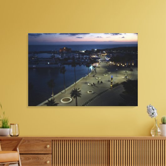 Burg Paphos und Hafen am Abend Leinwanddruck (Insitu (Wohnzimmer))